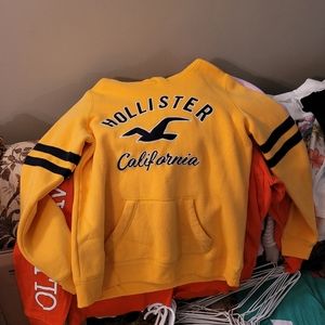 Hollister yellow pullover hoodie